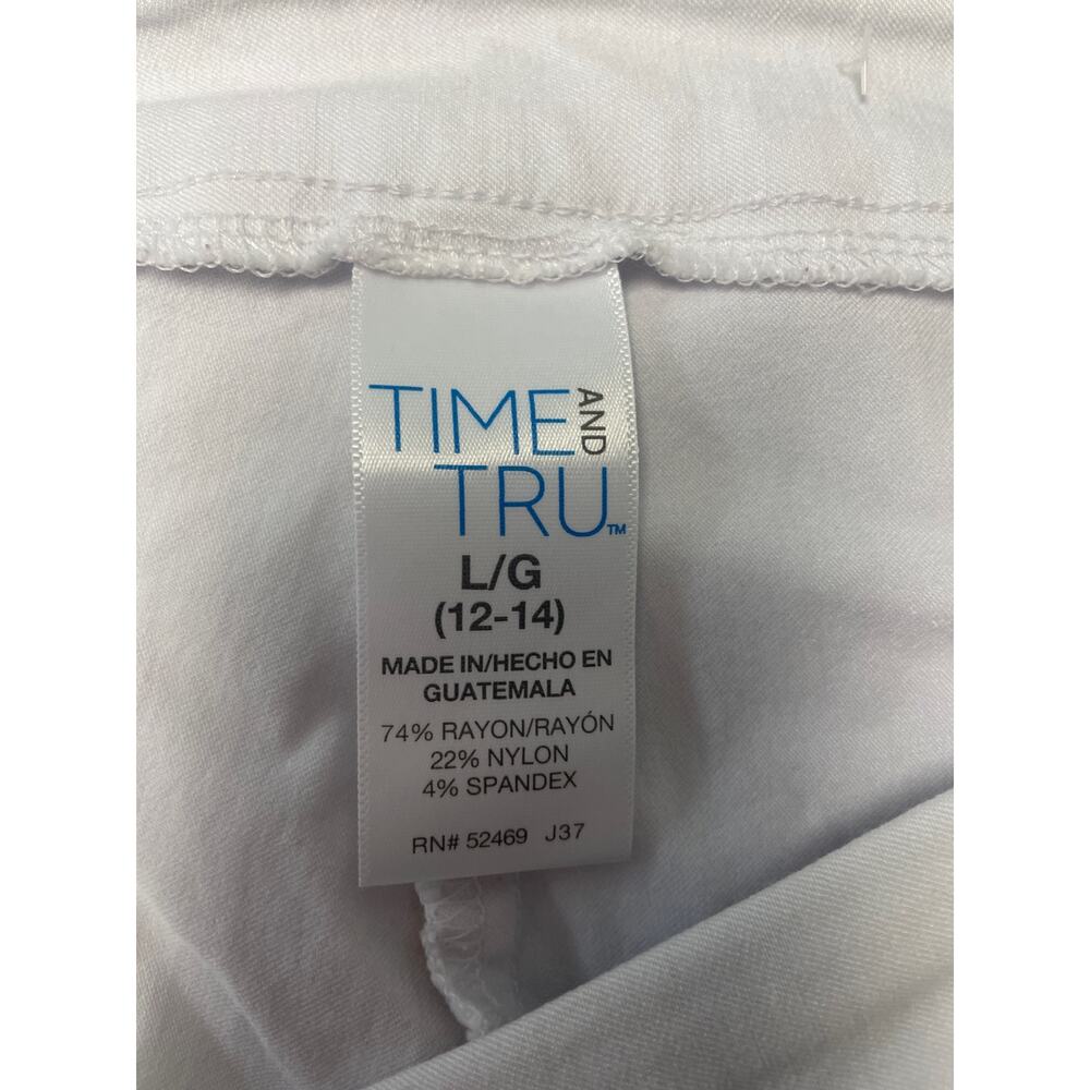 Simply Vera Time & Tru Womens Large Cropped White Cotton Blend Capri Pants - Picture 5 of 10